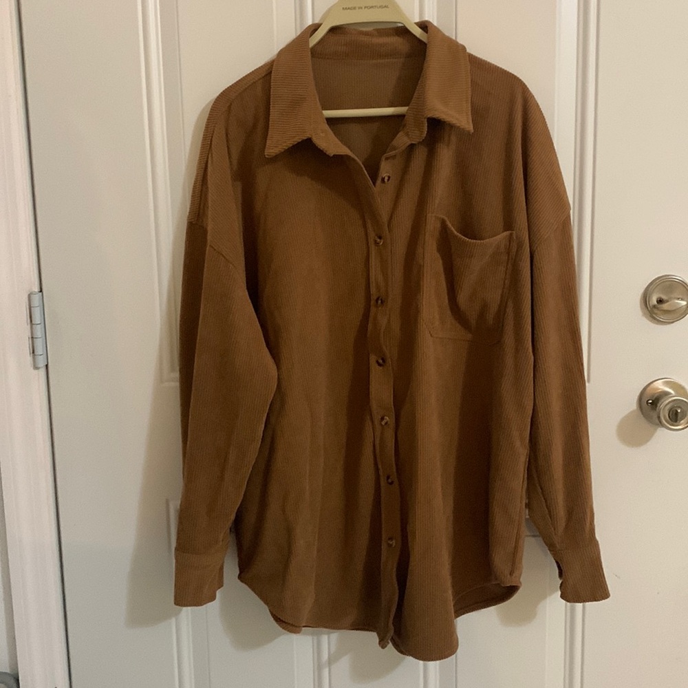 Corduroy Button Front Shacket - image 1